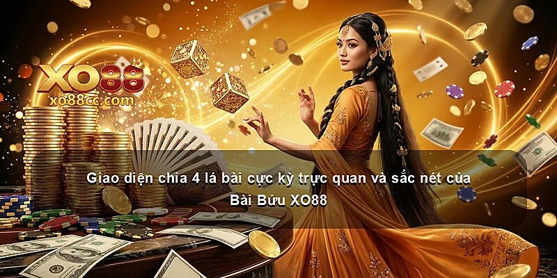 Giao diện chia 4 lá bài cực kỳ trực quan và sắc nét của Bài Bửu XO88