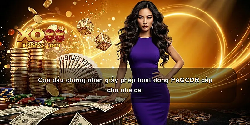 Con dấu chứng nhận giấy phép hoạt động PAGCOR cấp cho nhà cái