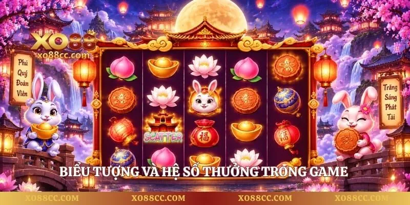 Vươn Tới Cung Trăng – Hành Trình Săn Jackpot Bùng Nổ 3 Biểu tượng và hệ số thưởng trong game vươn tới cung trăng XO88