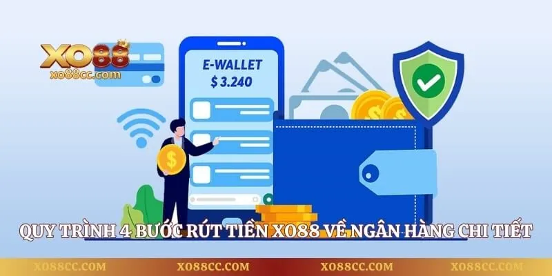 Rút Tiền XO88 - 4 Bước Giao Dịch Thuận Lợi Trên Mọi Thiết Bị 2 Quy trình 4 bước rút tiền XO88 về ngân hàng chi tiết